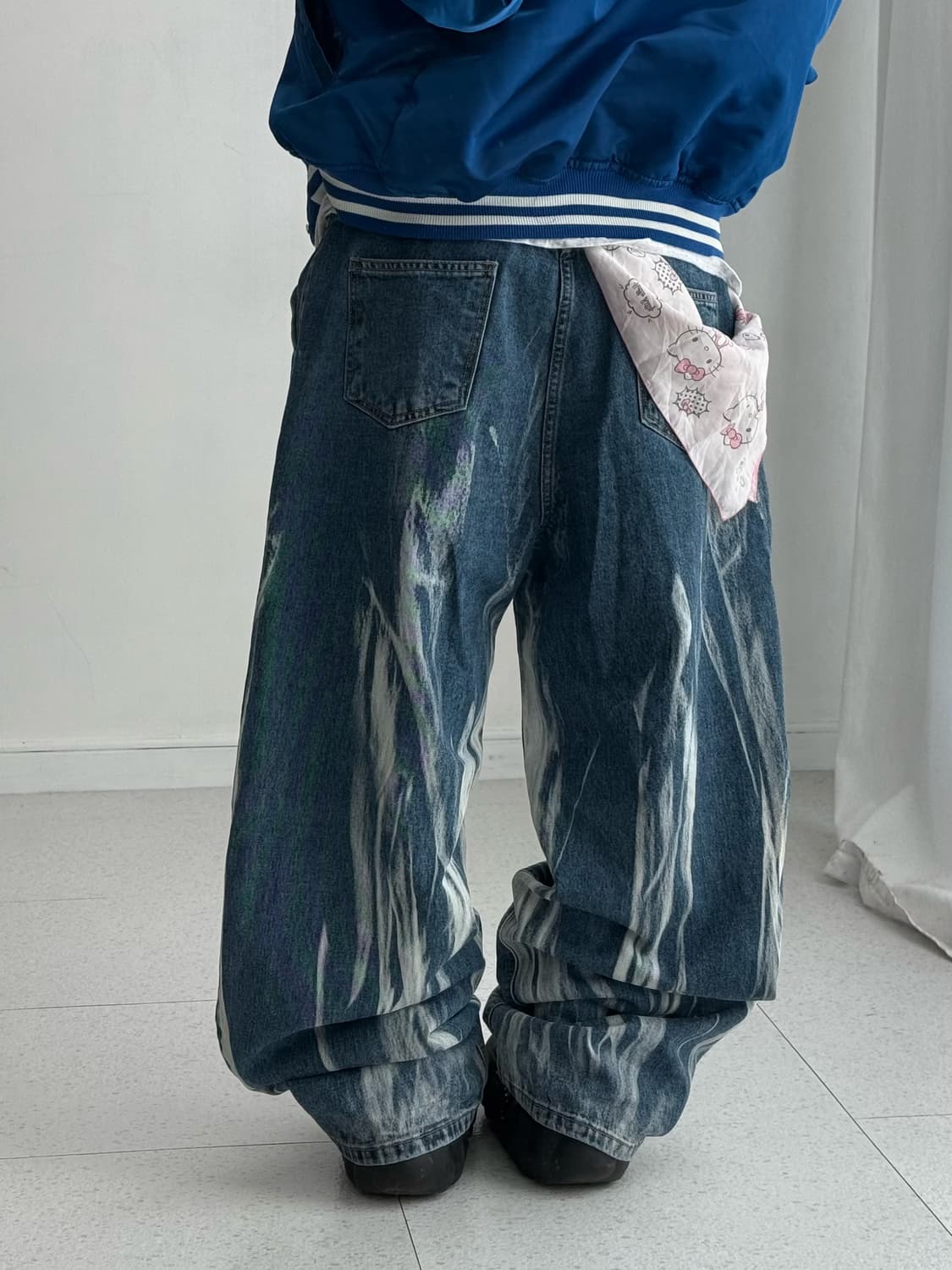 Dnsr 페인팅 데님팬츠 상품이미지4