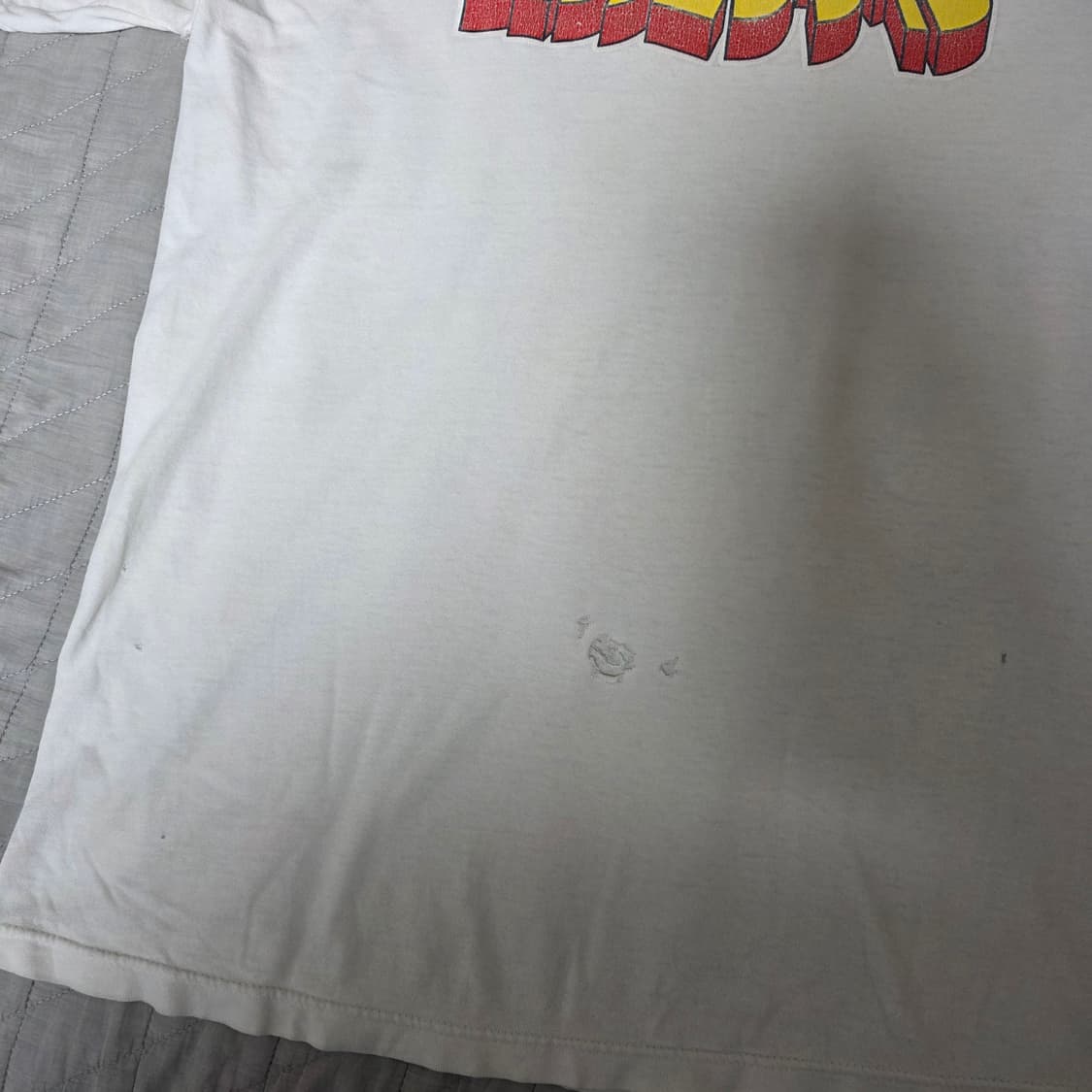 [L] 90s 훅업스 HOOK UPS 빈티지 티셔츠 화이트 트래쉬드 상품이미지4