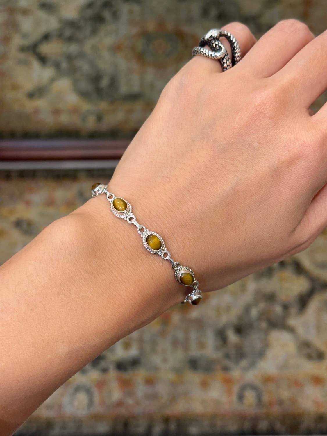Tiger-eyes 925silver bracelet 상품이미지9