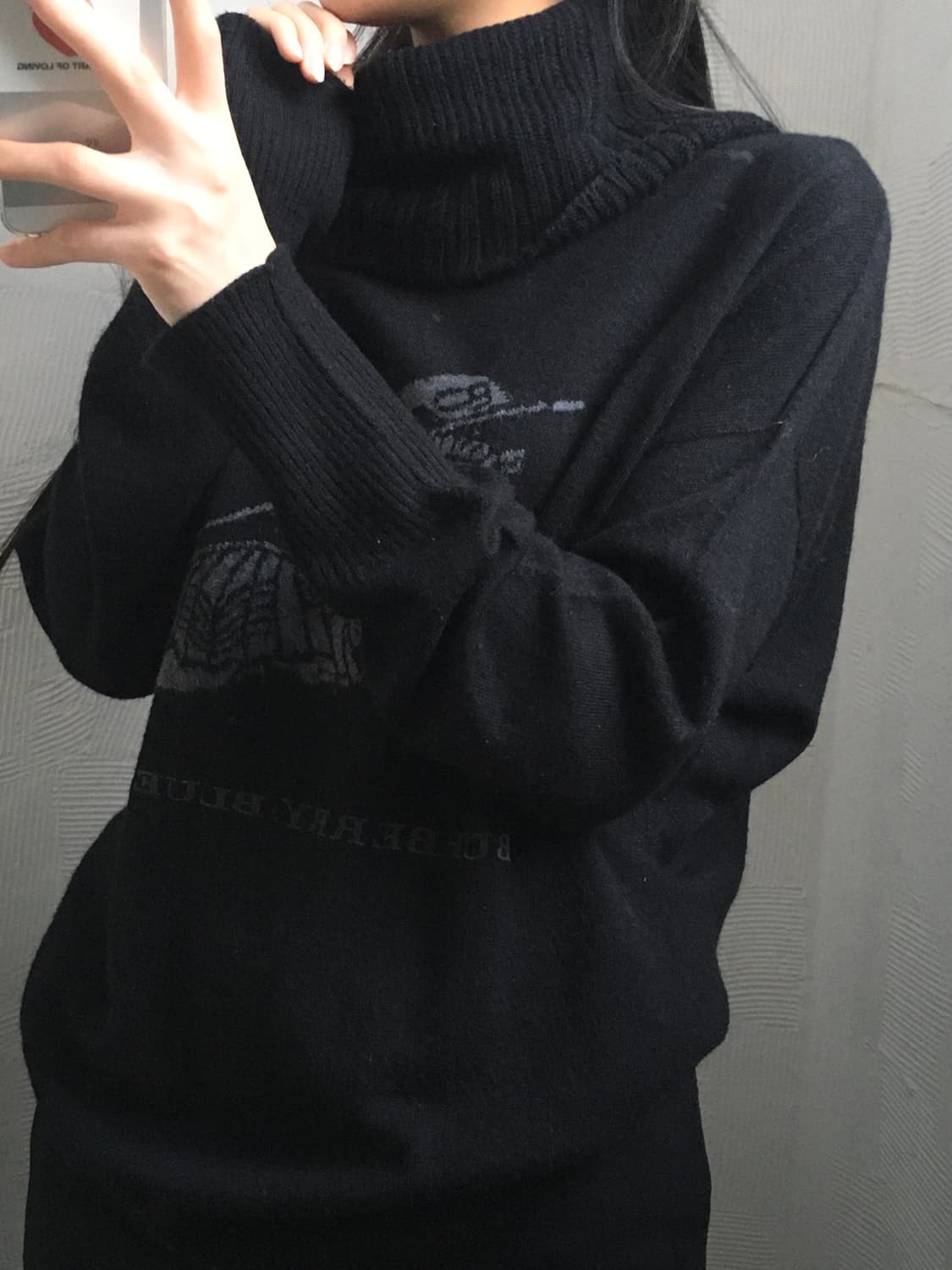 Burberry 버버리 블루라벨 블랙 로고 터틀넥 니트 상품이미지2