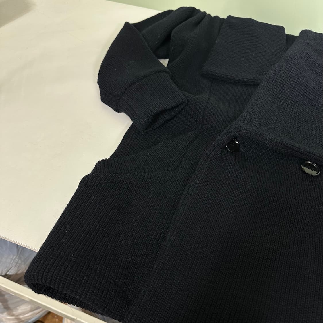 M ZUCCA 주카 다크네이비 루즈핏 rectangle카라 울 가디건 상품이미지2