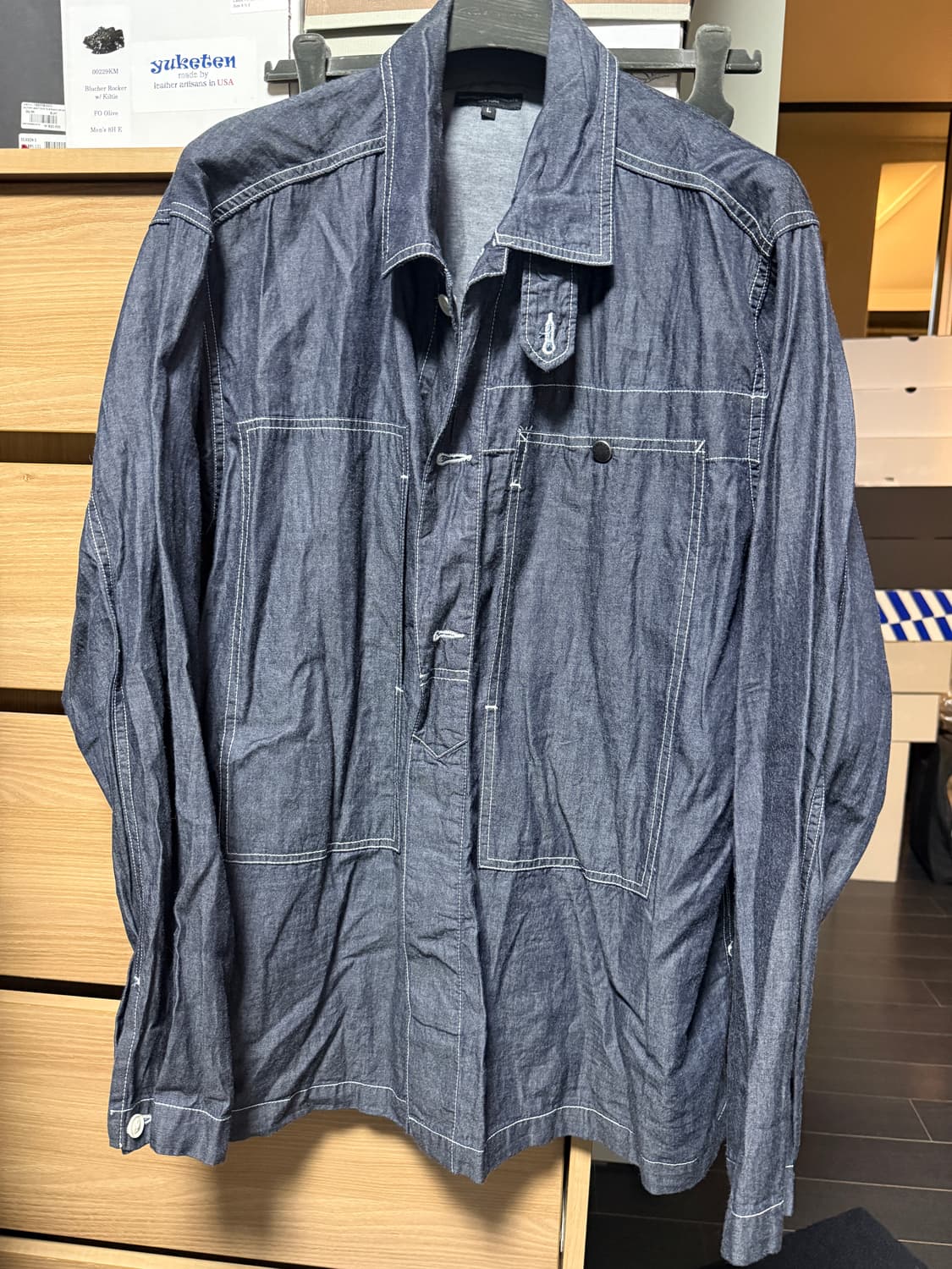 엔지니어드가먼츠 인디고 데님 트윌 셔팅 퍼티그 셔츠 상품이미지1