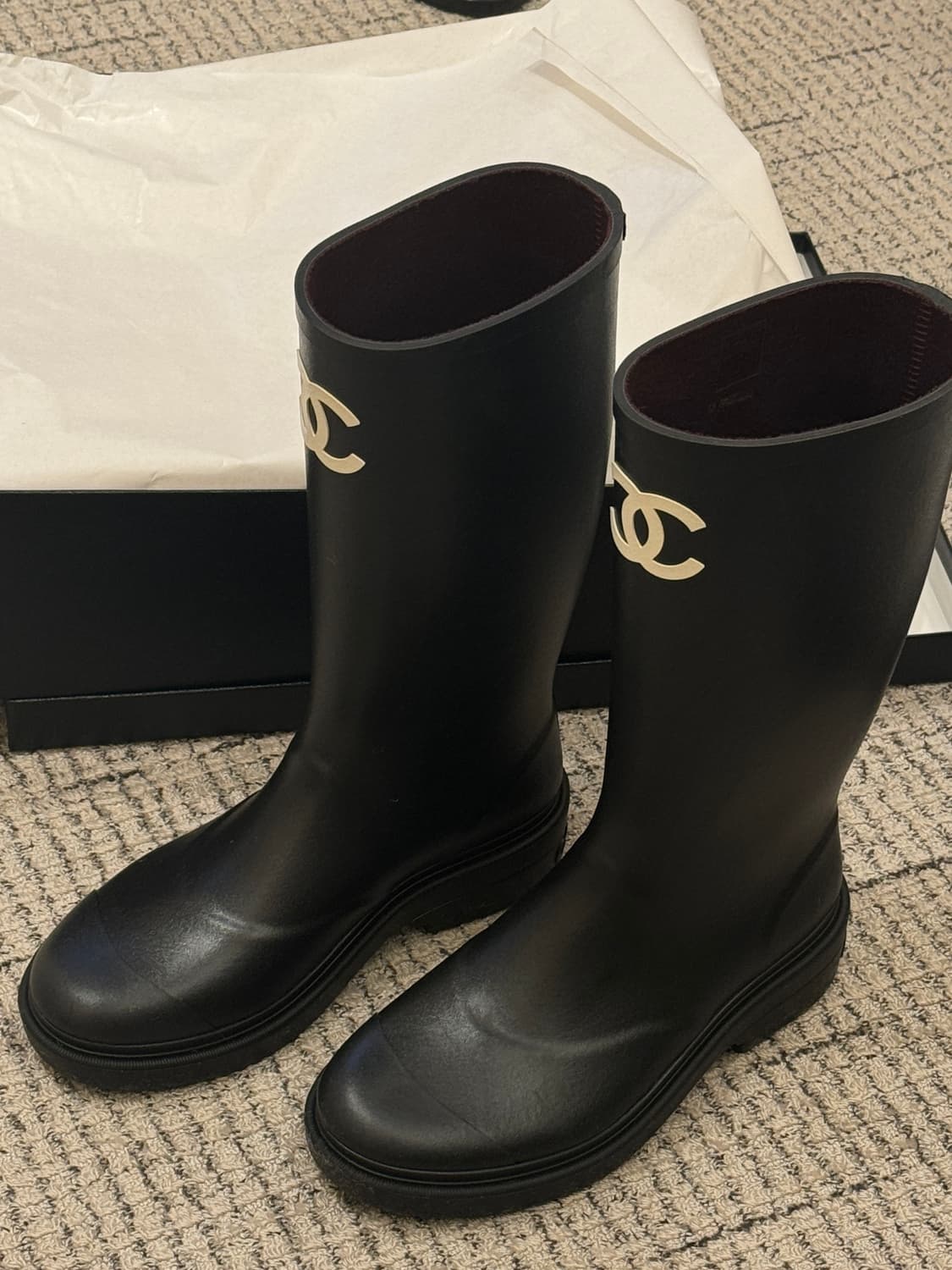[새상품]샤넬 24S CC로고 레인부츠 블랙 37 러버부츠 상품이미지1