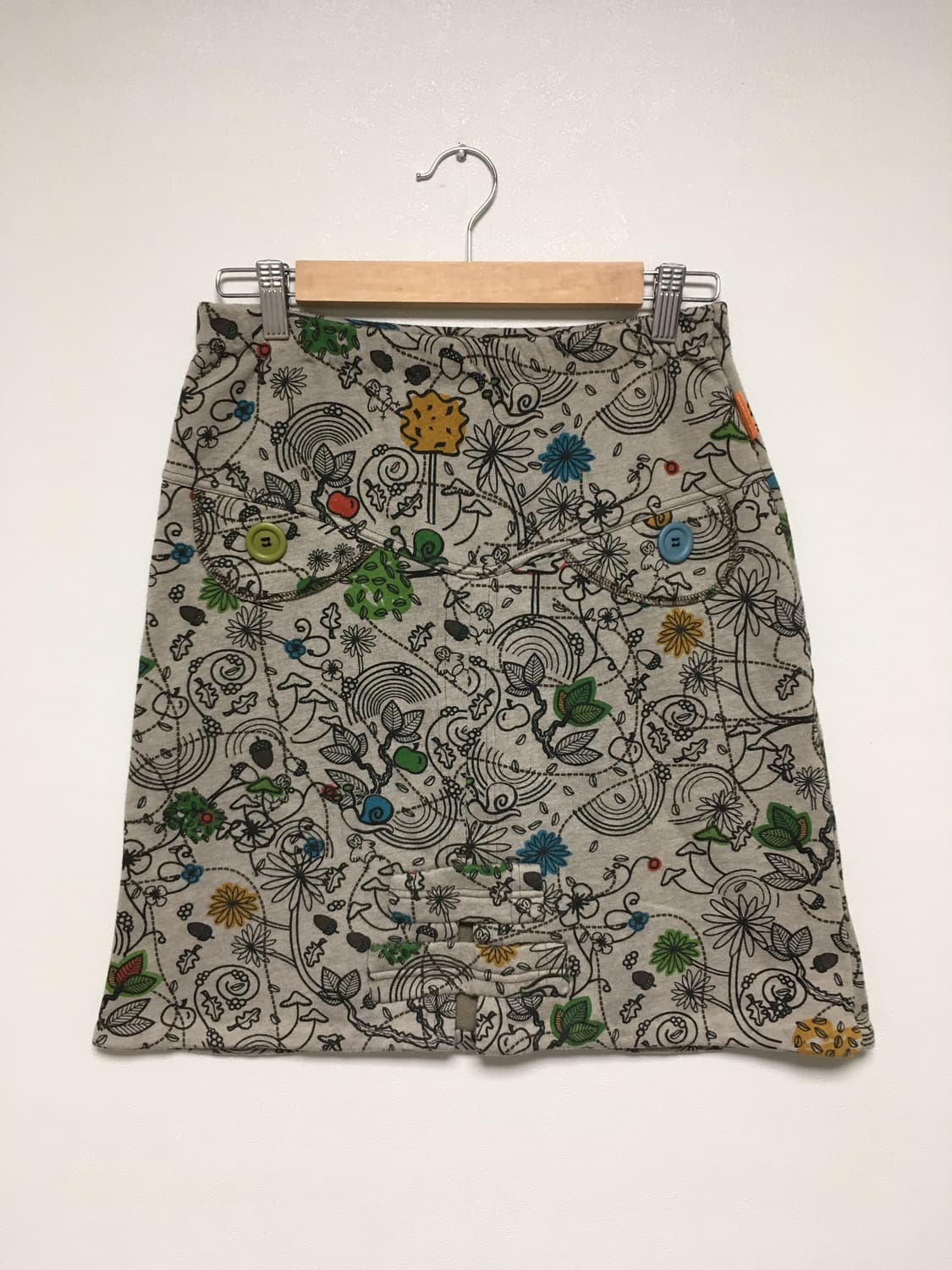 vintage acorn double pattern skirt beige 상품이미지5