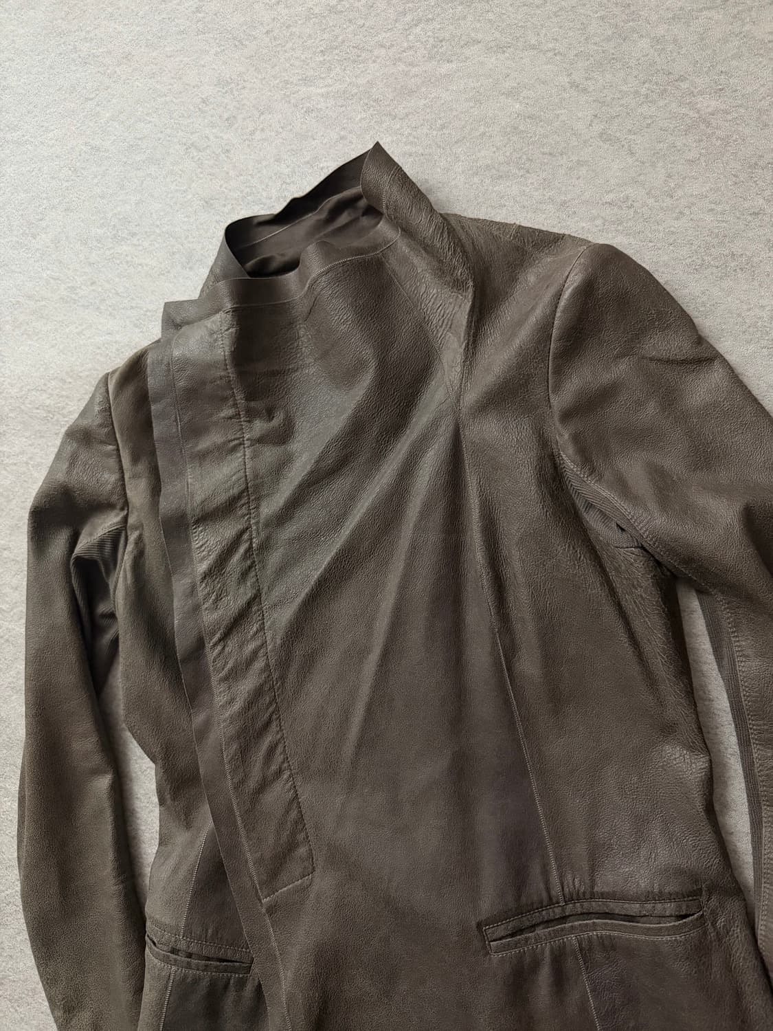 10‘S 릭오웬스 비대칭 램스킨자켓 상품이미지5