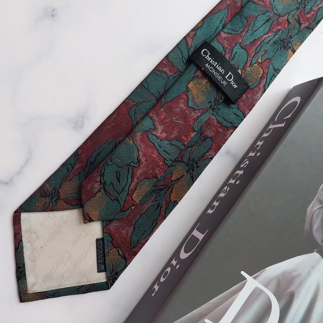 크리스찬 디올 그린 플로럴 패턴 넥타이 9.1cm A+~A등급 K2567 상품이미지7