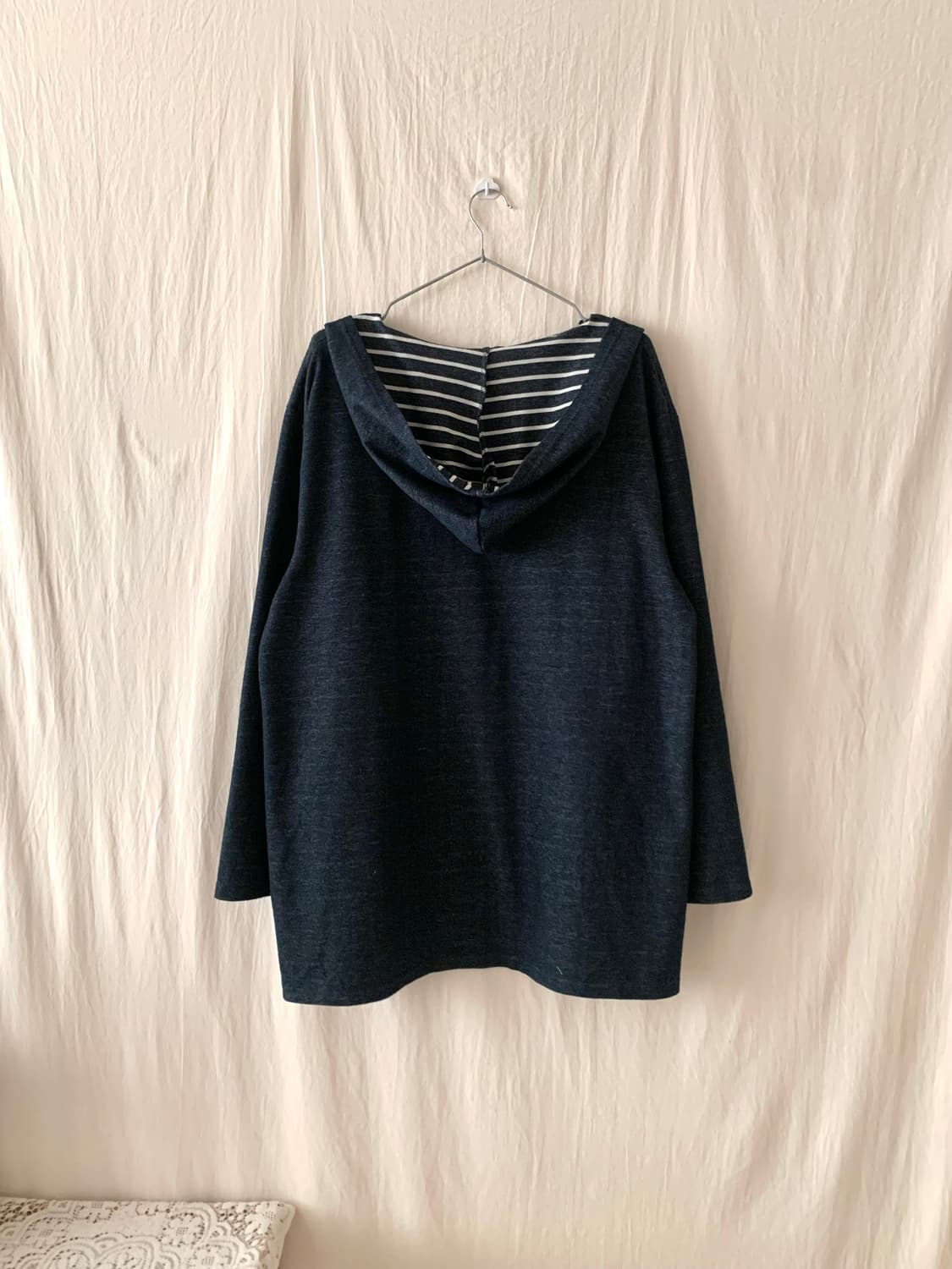 네이비 스트라이프 후드 가디건 상품이미지2