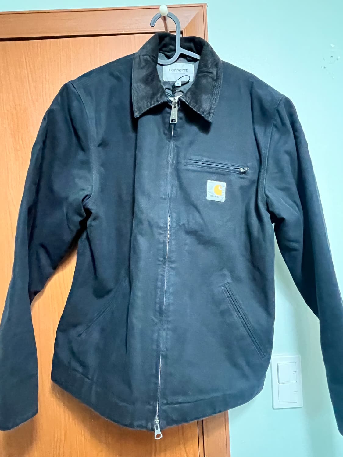 칼하트 wip 디트로이트 자켓 블랙 헤비 스톤 워시 M 상품이미지1