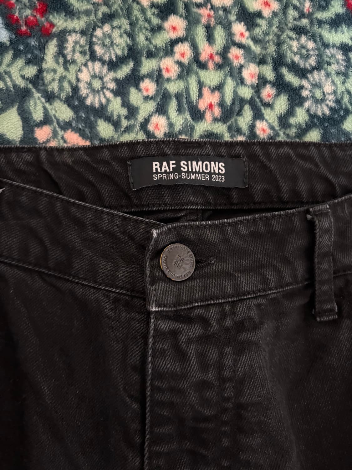 라프시몬스 블랙 와이드 데님 진 상품이미지2