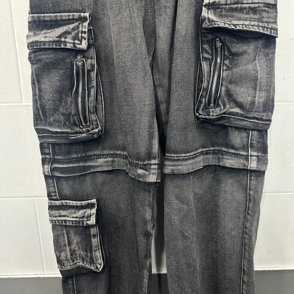 오픈지퍼 워싱 데님팬츠 상품이미지3