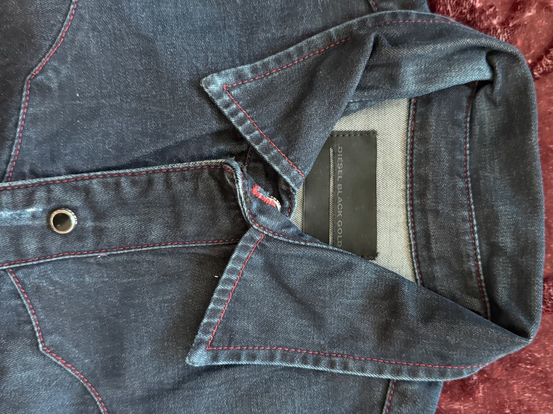 [M] 디젤 블랙 골드 웨스턴 데님 셔츠 자켓 상품이미지2