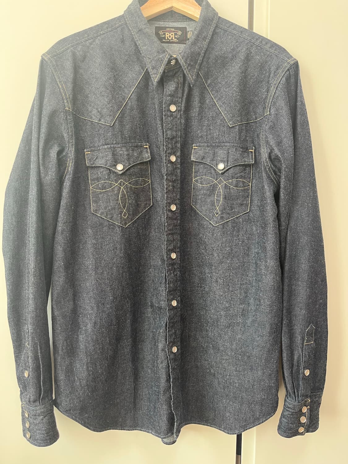 RRL 슬림핏 데님 웨스턴 셔츠(L사이즈) 상품이미지1
