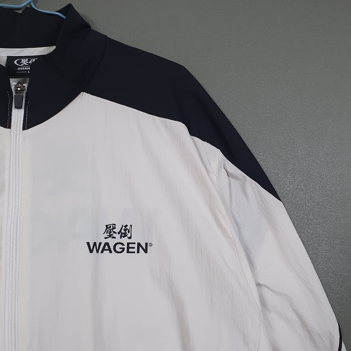 L) 압도 003 WAGEN 윈드브레이커 화이트 바람막이 자켓 희귀 상품이미지5