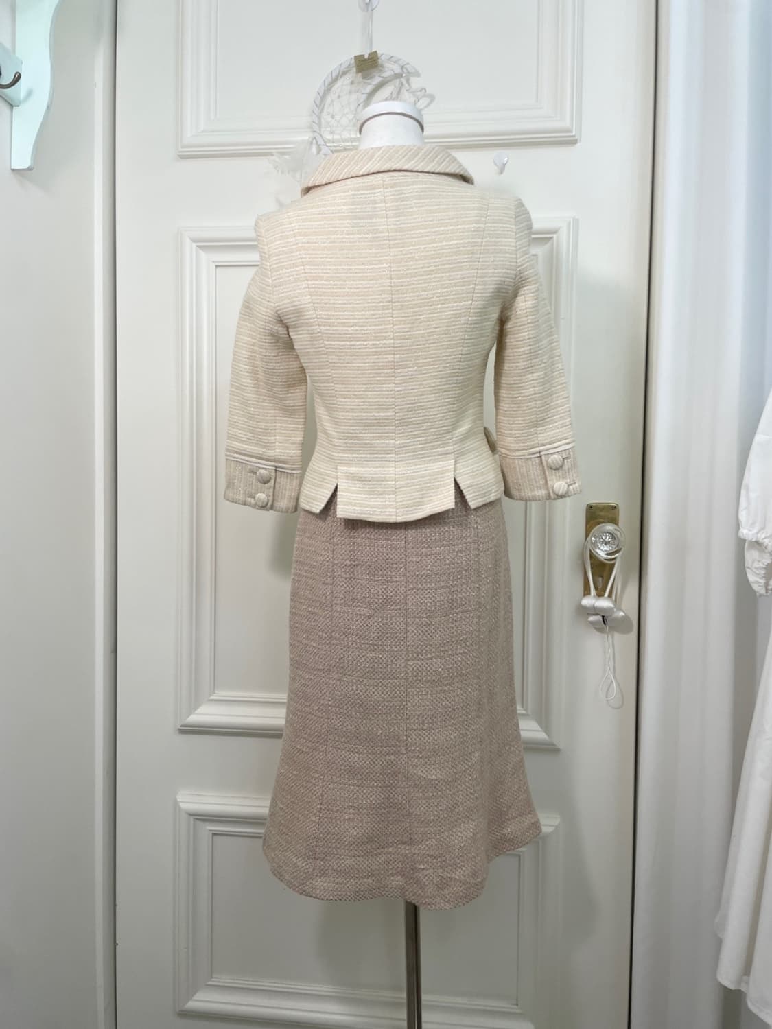 beige glitter flare midi skirt(size-38) 상품이미지8