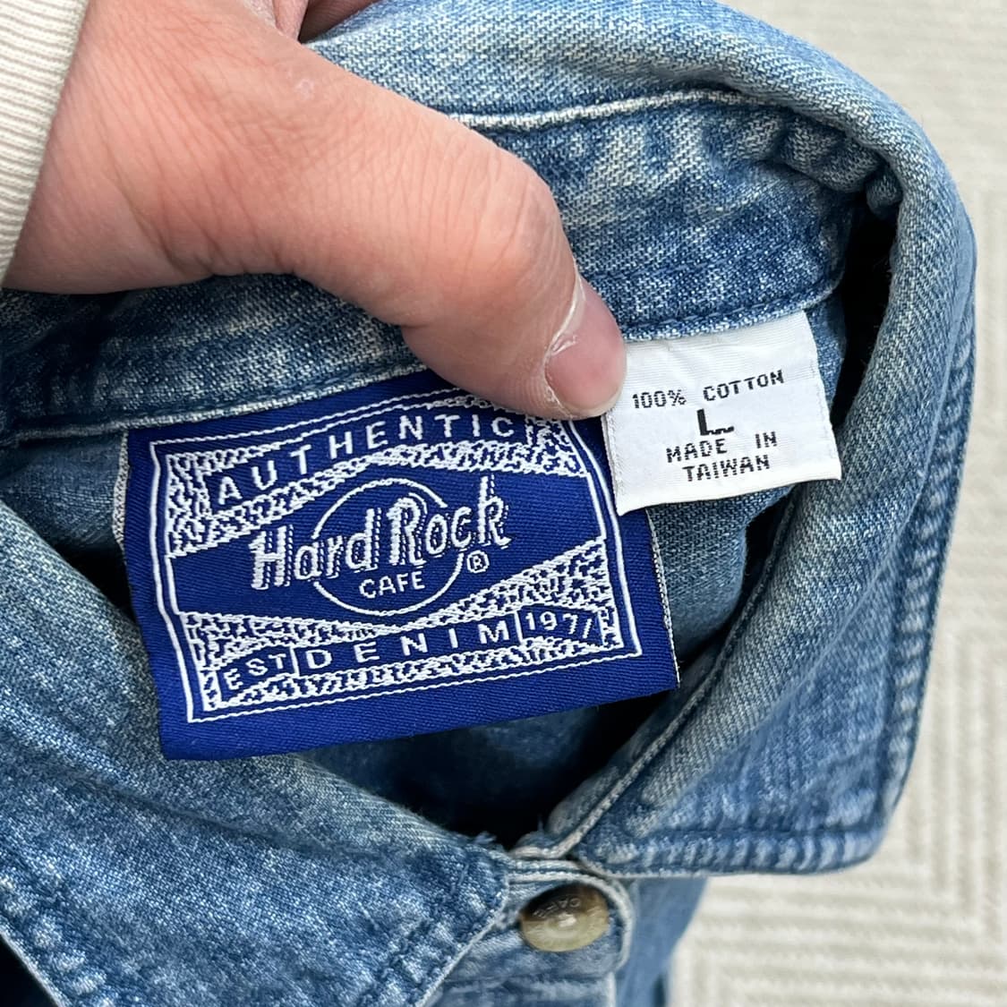 하드락 카페 자수 데님 셔츠 r3143 상품이미지6