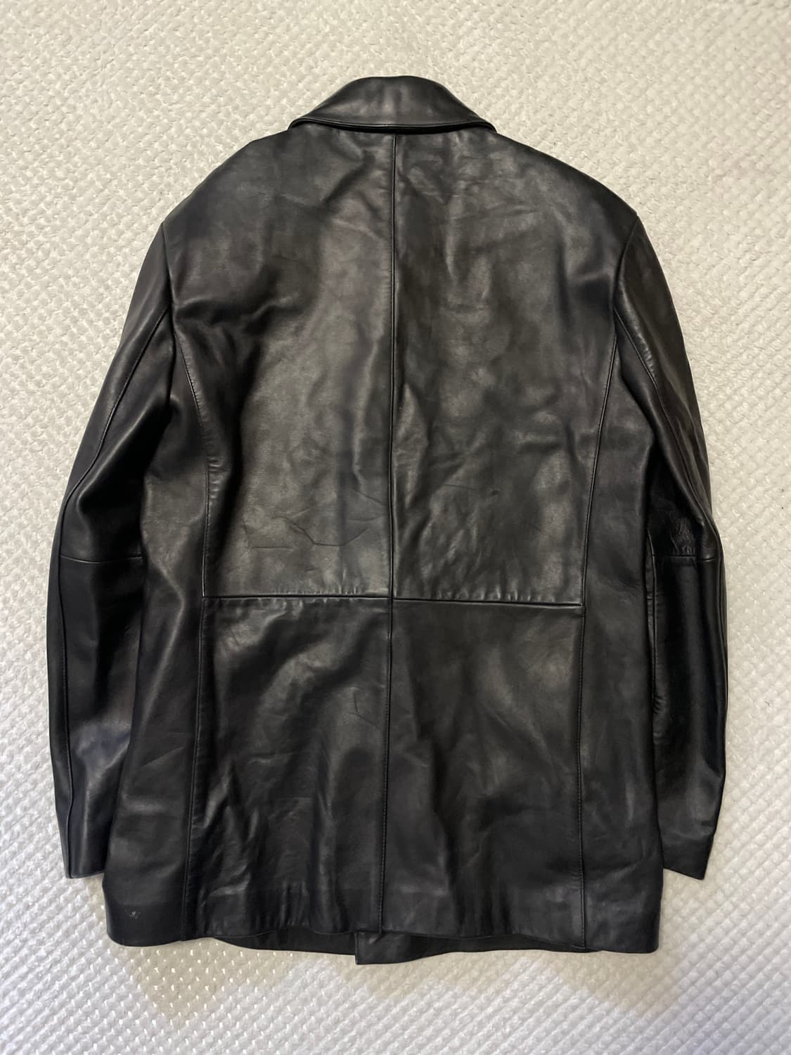 웨스턴 무드 램스킨 양가죽 5버튼 레더 카 코트 상품이미지4