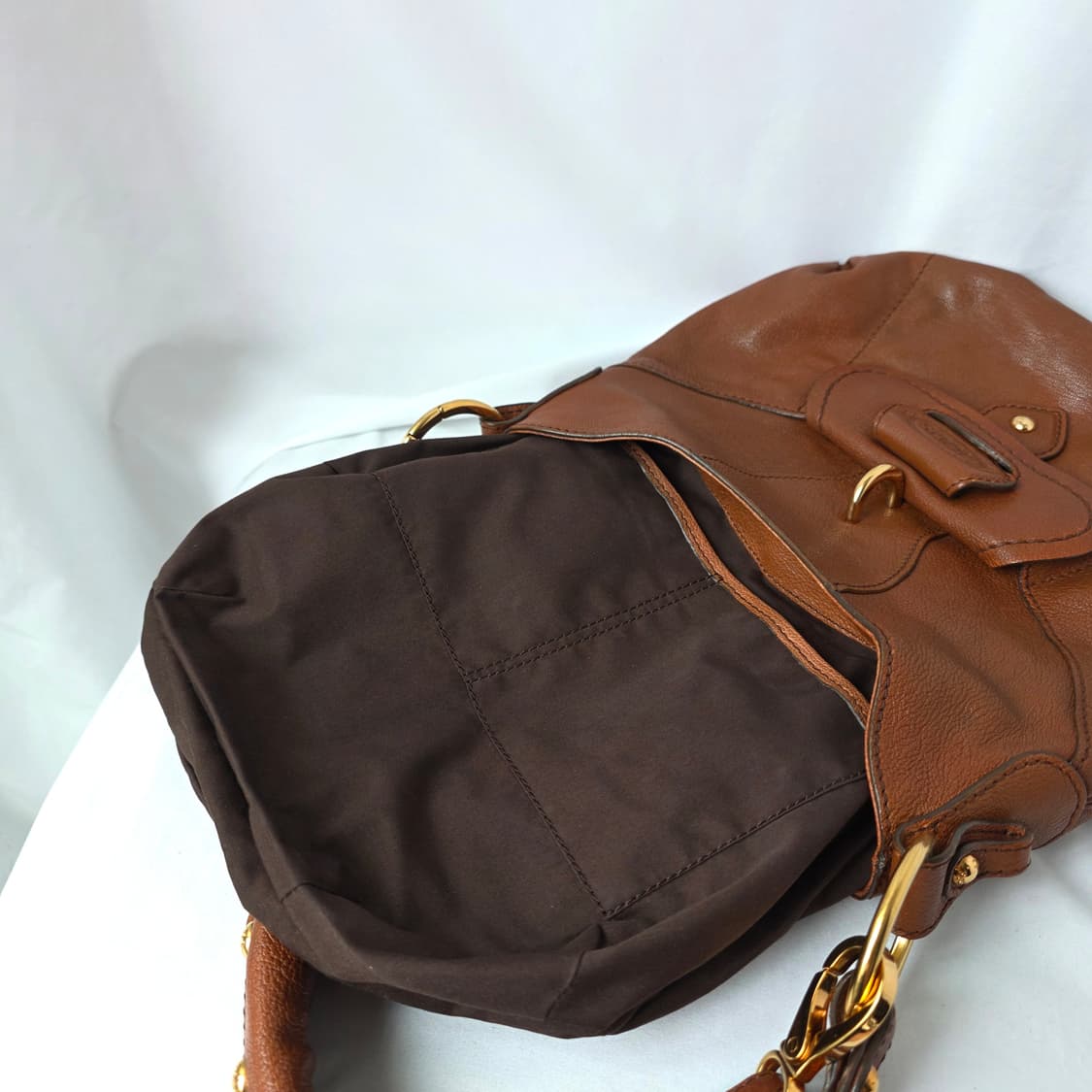 [정품 TOD'S] 토즈 브라운 레더 호보백 숄더백 크로스백 상품이미지8