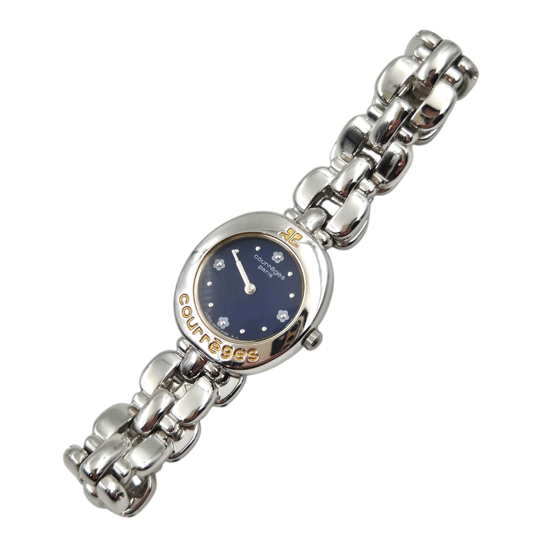 90s 꾸레쥬 스페이스 에이지 블루 꽃잎 시계 상품이미지2