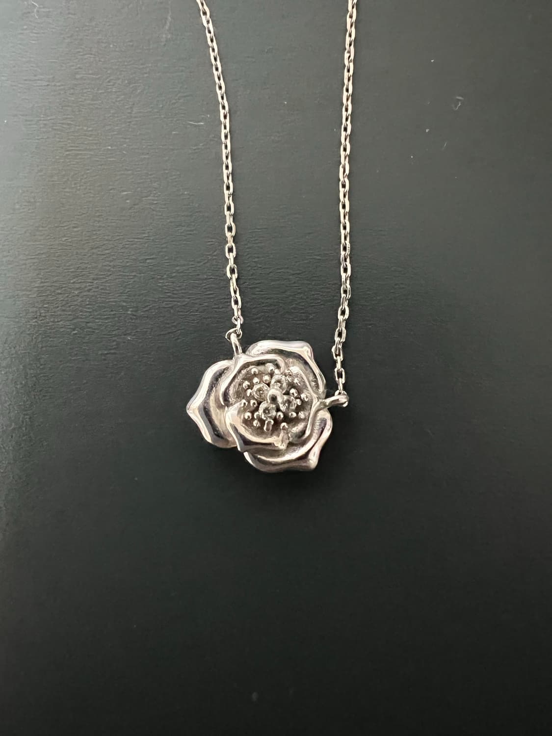 필그림 장미 실버 목걸이 귀걸이 세트 상품이미지2