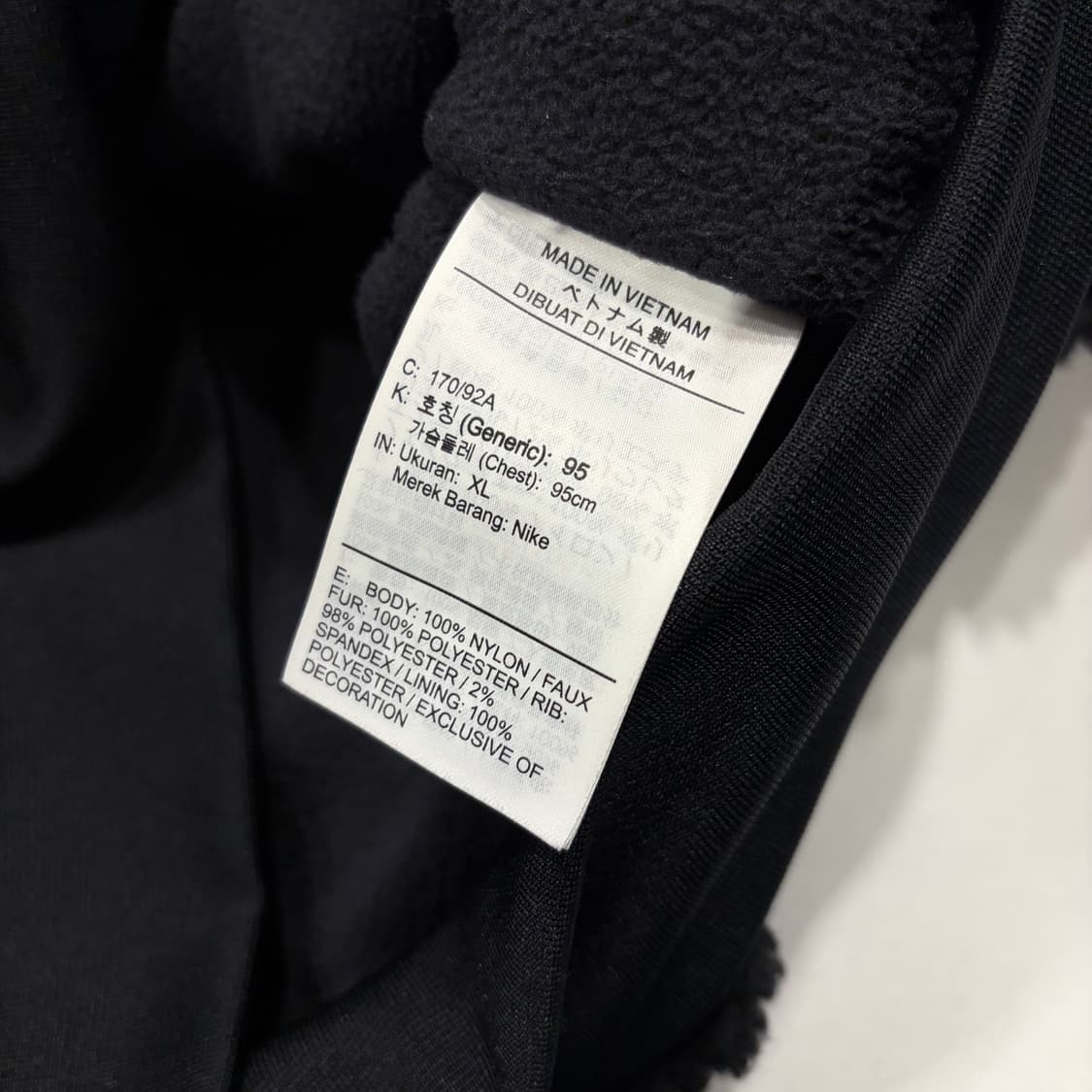 [XL] 나이키 우먼 크롭 봄버 블랙 뽀글이 플리스 후리스 자켓 C404 상품이미지7