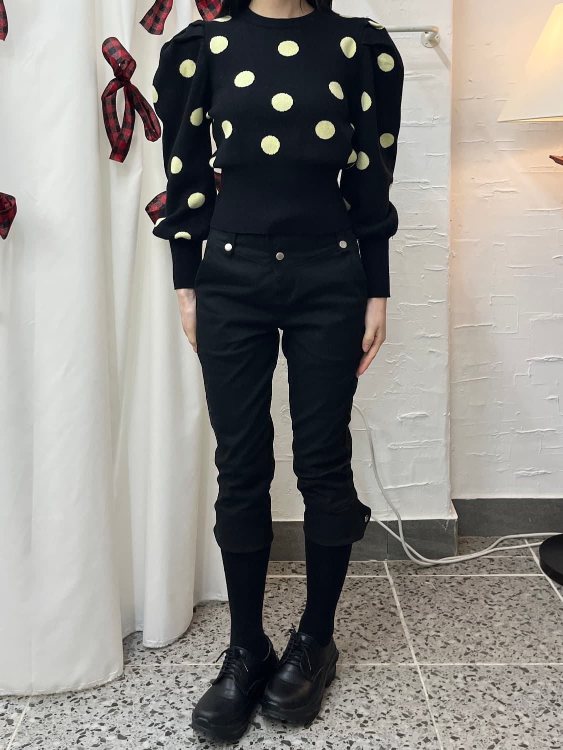 polka puff knit 상품이미지2