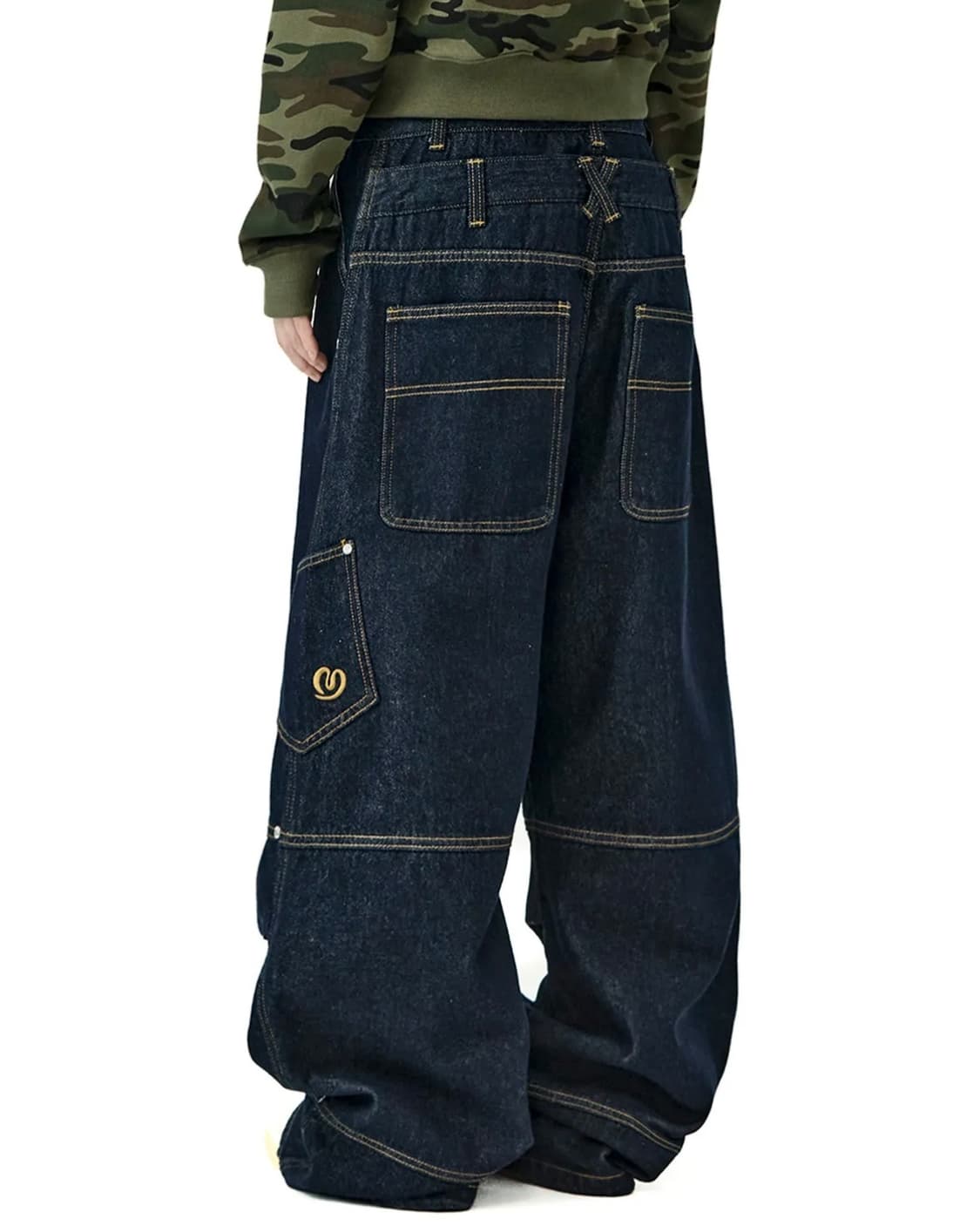 [새상품] 밈더워드로브 더블 레이어드 데님팬츠 인디고 S 상품이미지2