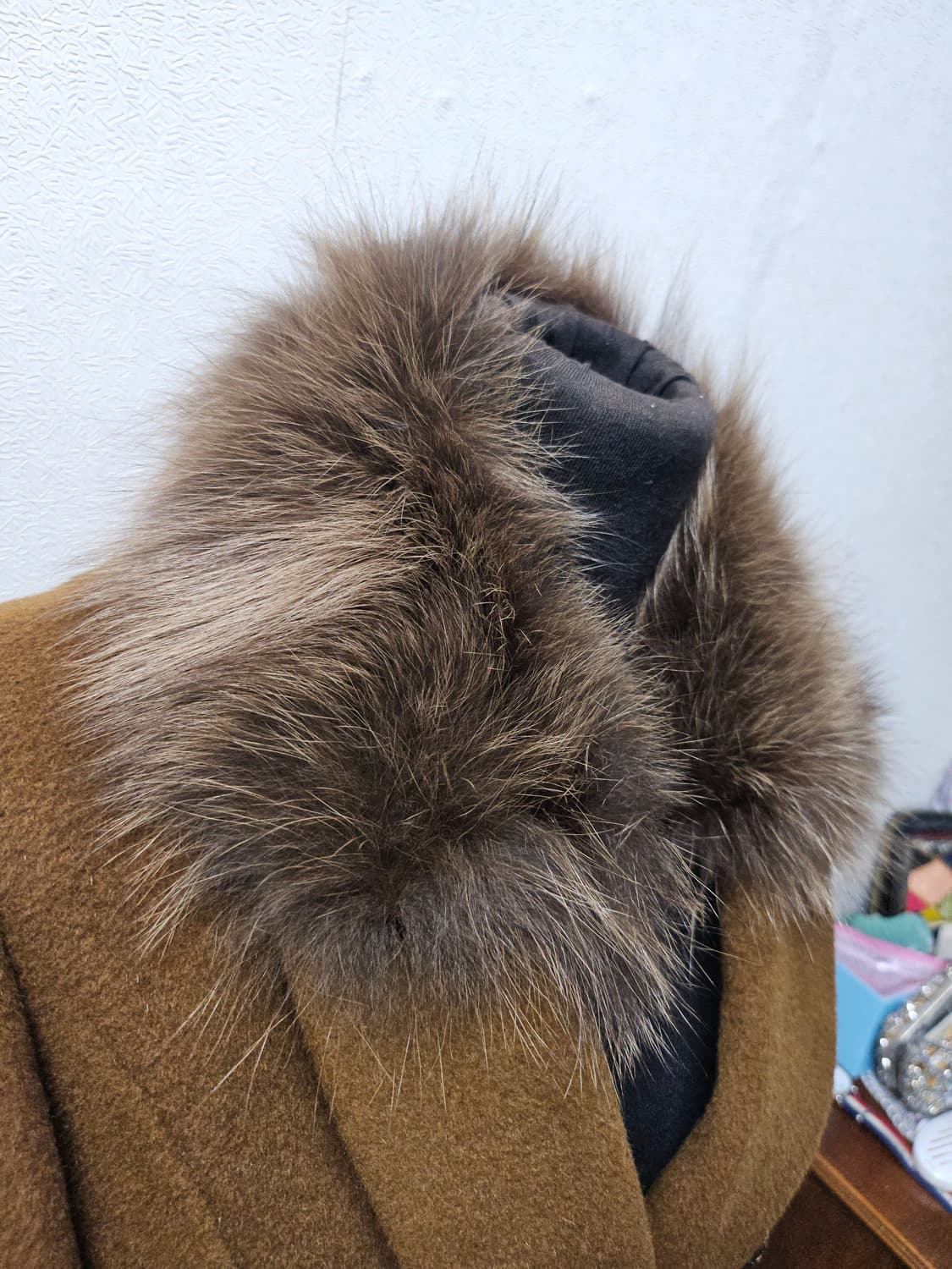 on&on 브라운 퍼 카라 더블 버튼 코트 S 상품이미지2