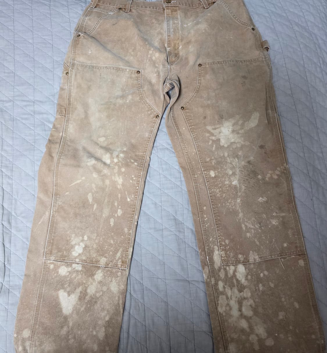 [38X34] 칼하트 더블니 B136 BRN 워크팬츠 블리칭 T-6 상품이미지1