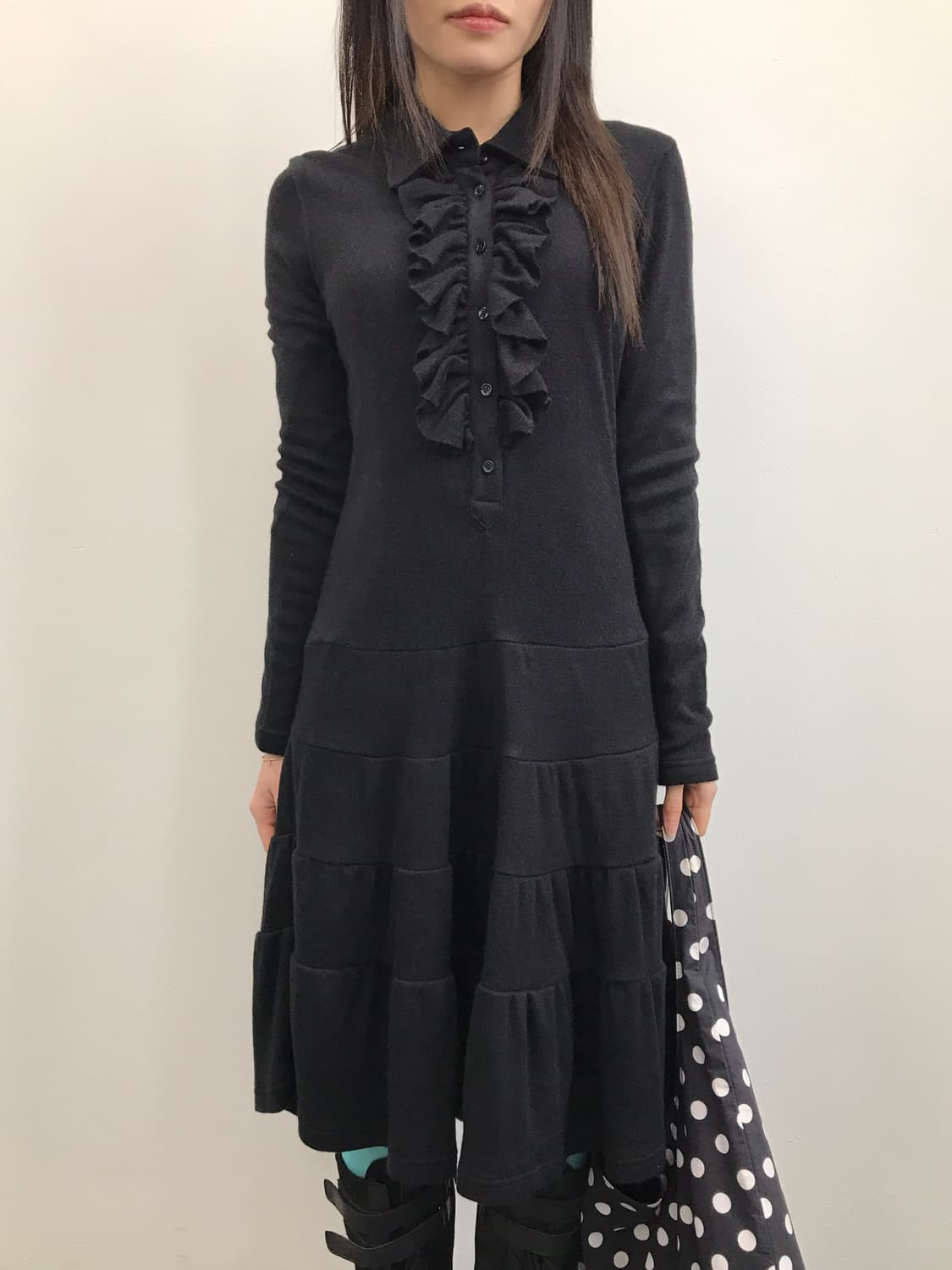 Kawa Okada Ruffled Tiered Knit Dress 상품이미지2