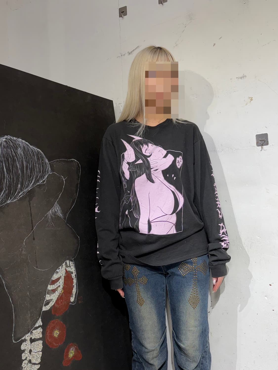 아크라포빅 아니마 프린팅 롱슬리브 긴팔티 M 상품이미지4