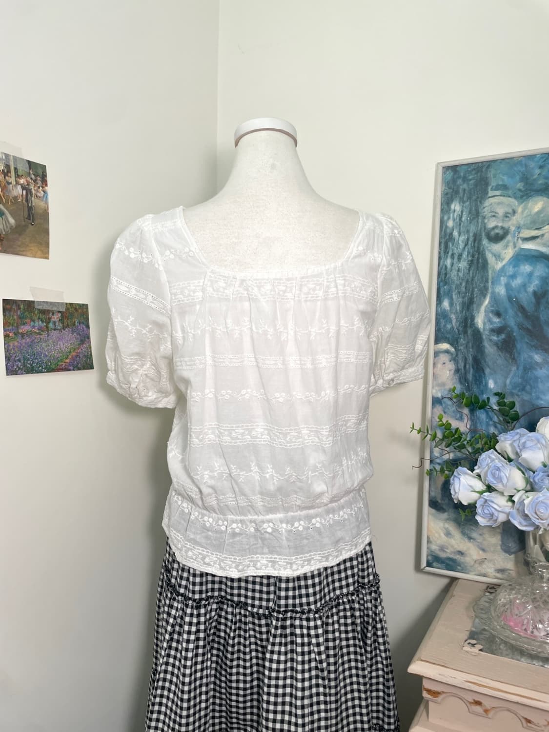 INGNI white lace cotton shirring princes 상품이미지5