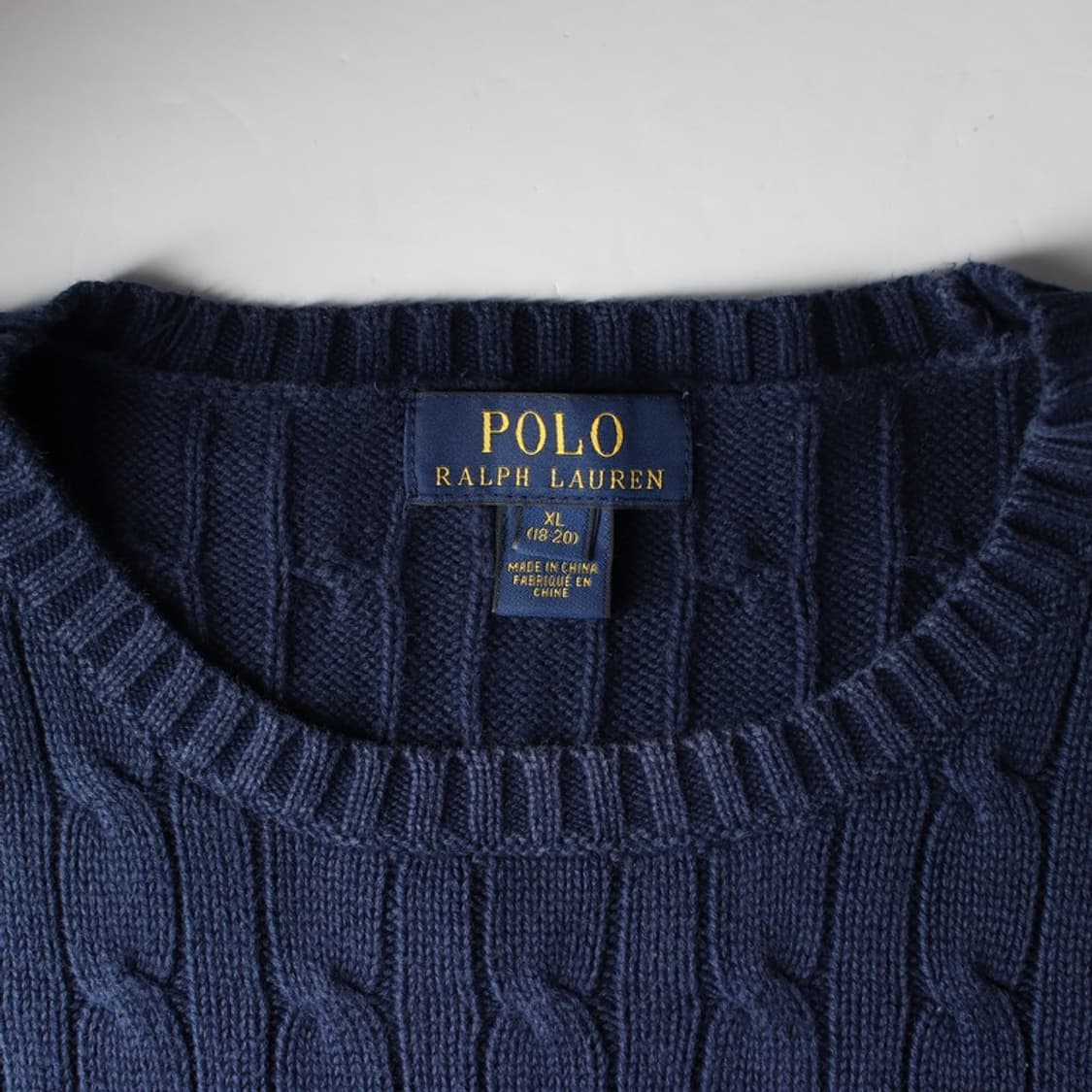 폴로 랄프로렌 네이비 코튼 케이블 니트 XL 18-20 상품이미지5