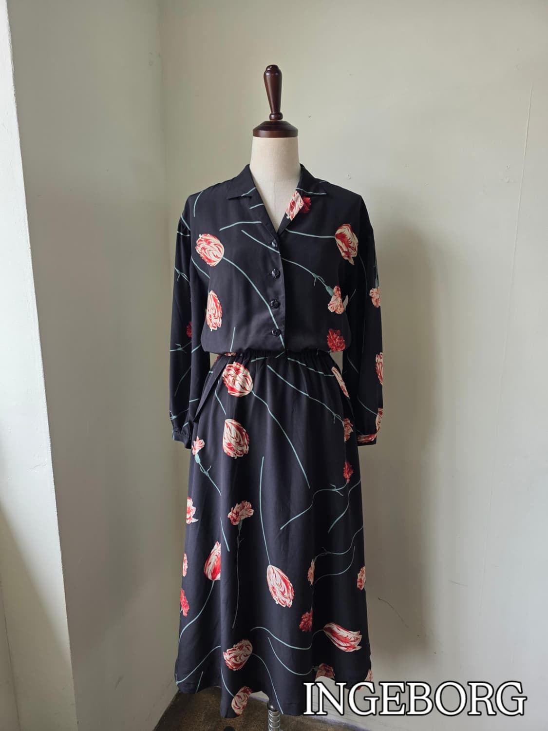 INGEBORG 플라워 패턴 롱 원피스 상품이미지1