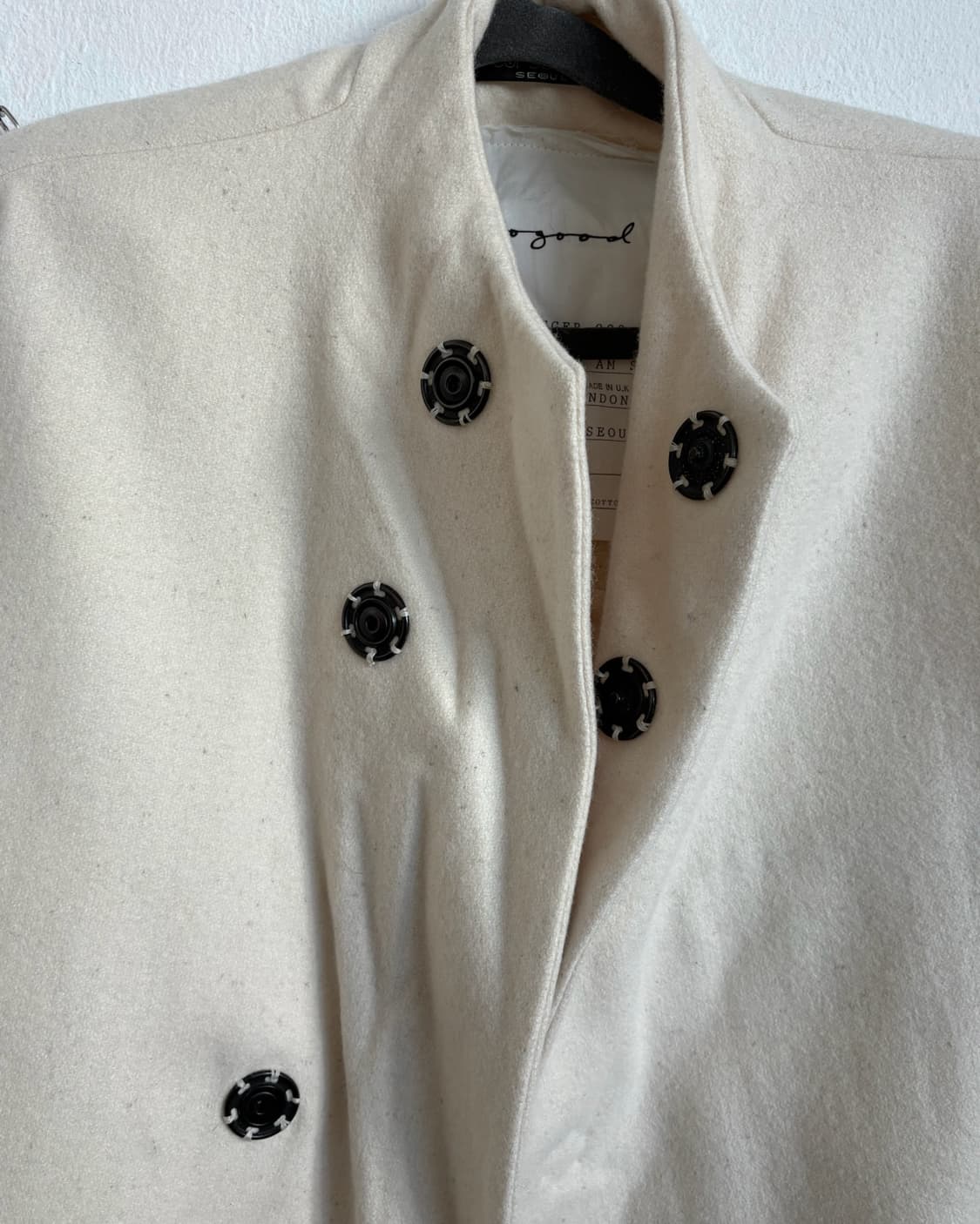 too good x 10corsocomo 드레이프 슬리브 써머 울 롱코트 상품이미지6