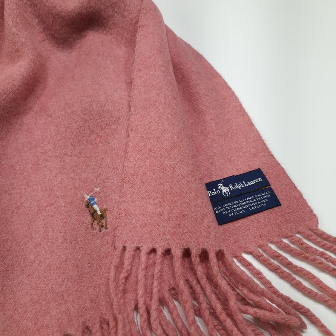 MX613 폴로 90s 이태리판 램스울 멀티포니 핑크 머플러 목도리 상품이미지4