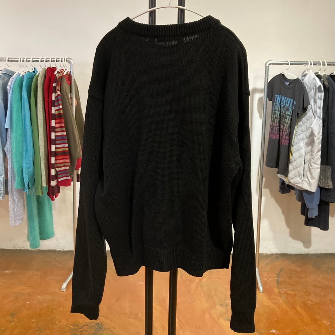 빈티지 레드 레터링 니트 상품이미지3