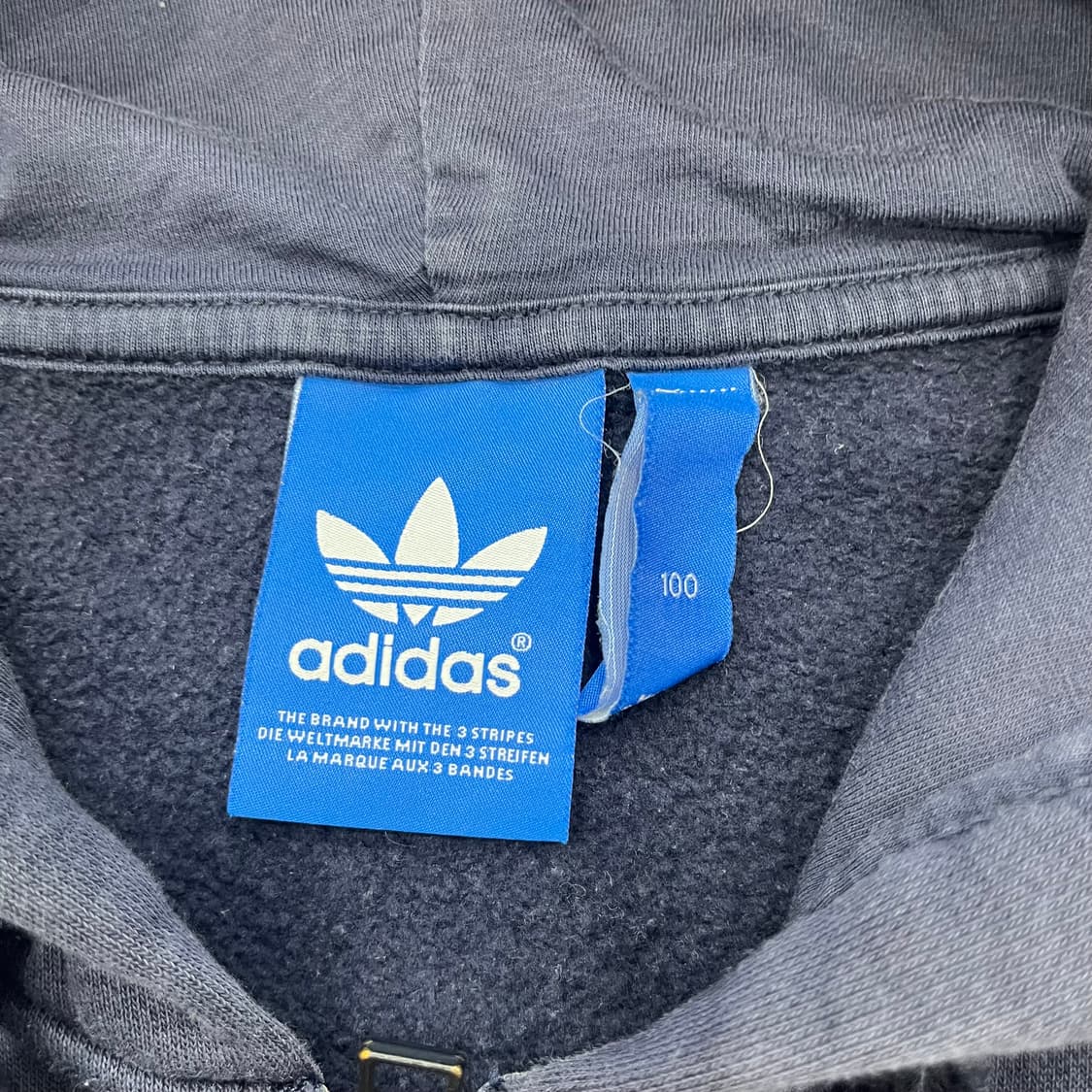 100 아디다스 삼선 후드집업 네이비 상품이미지5