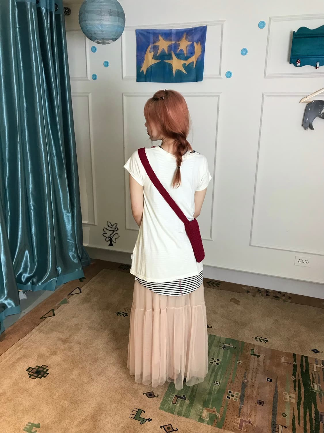 알록 달록 플라워 프린팅과 샤스커트가 어우러진 사랑스러운 레이어드 룩🍇 상품이미지3