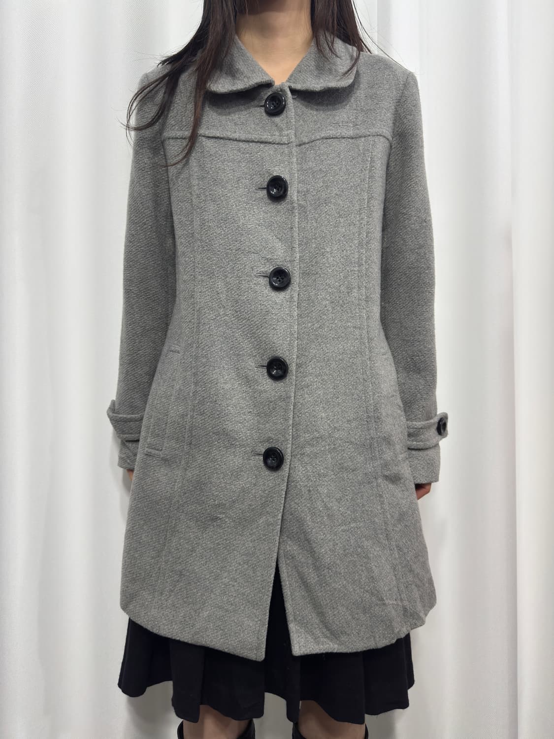 soft gray button coat 상품이미지1