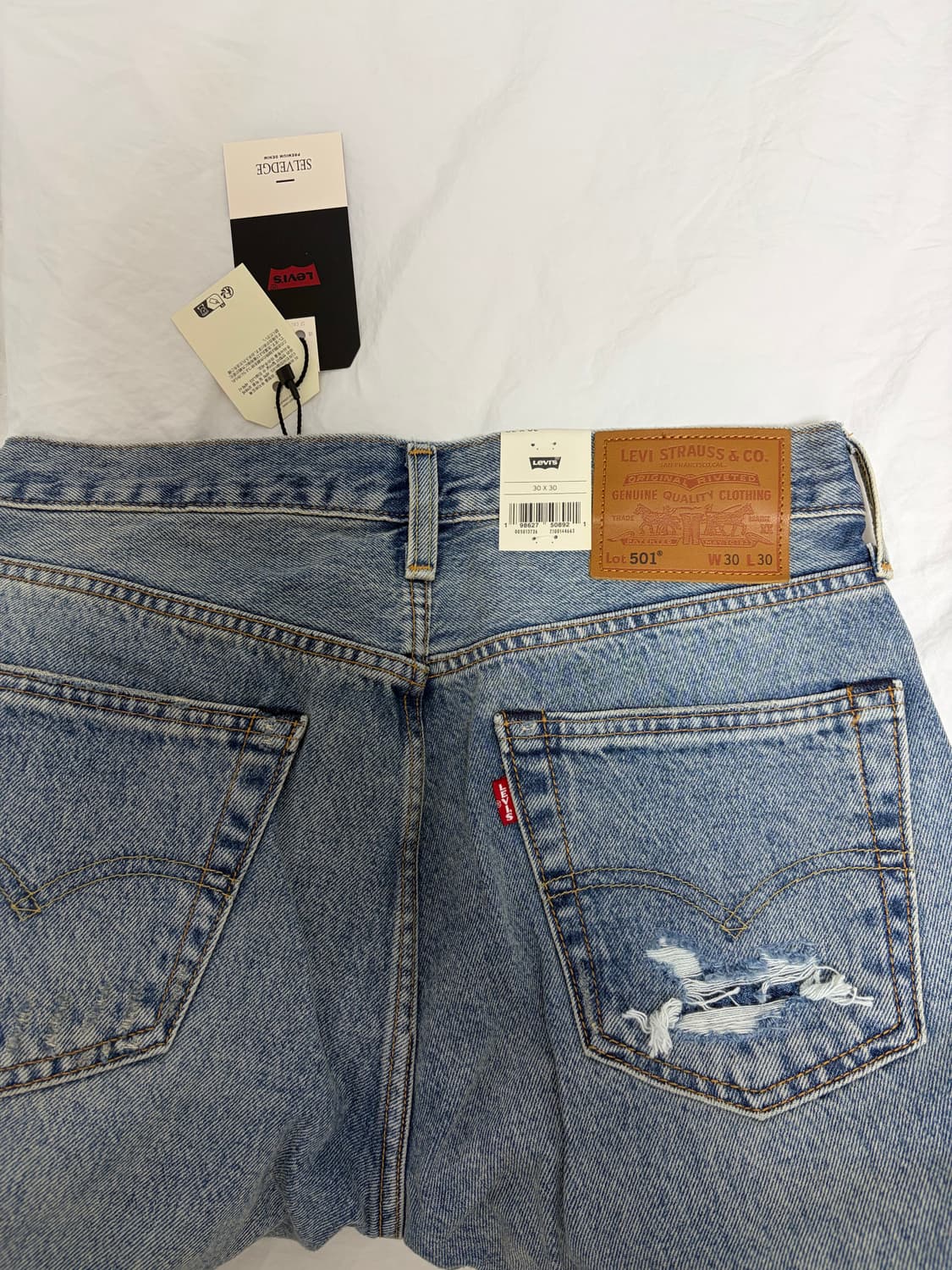 리바이스 501 셀비지 30x30 터콰이즈 새상품 판매합니다 상품이미지4