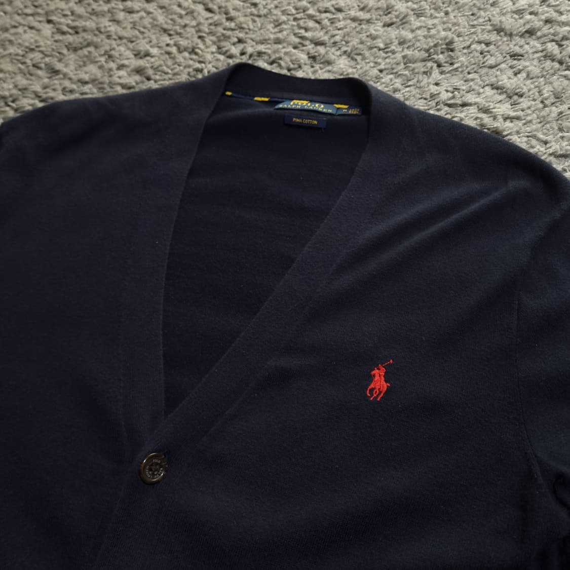폴로 랄프로렌 포니 가디건 M 100 네이비 피마코튼 니트 긴팔 상품이미지3