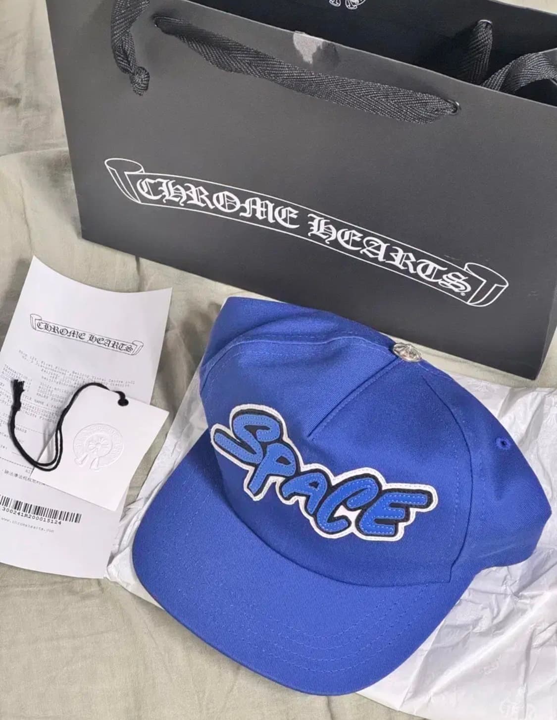 크롬하츠 매티보이 스페이스 레더 패치 볼캡 블루 상품이미지1