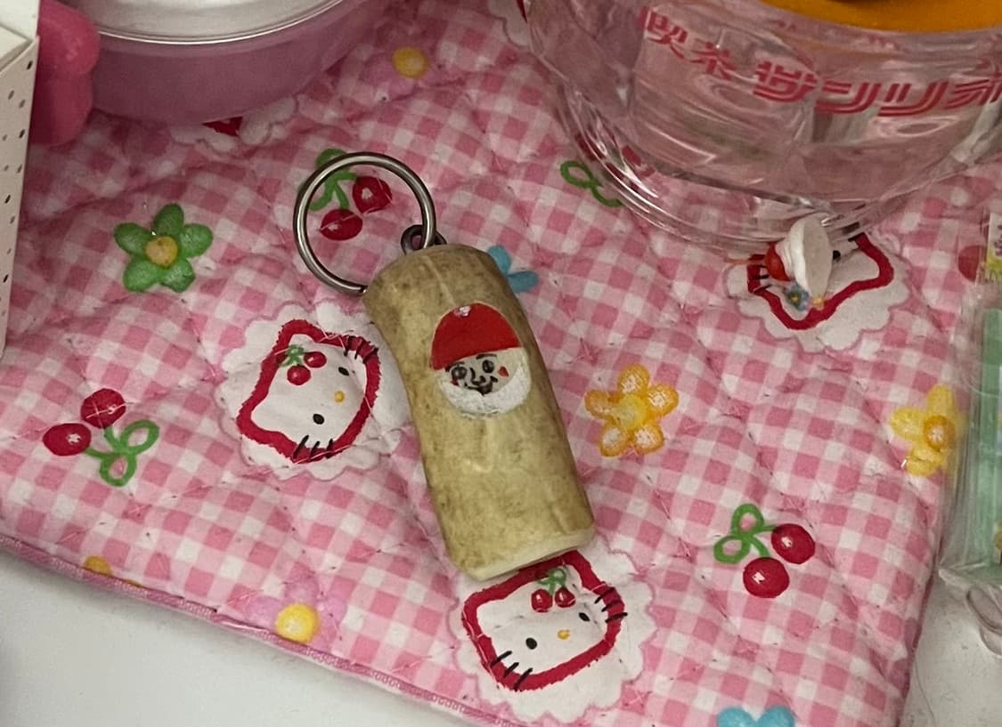 고전 빈티지 산타 사슴뿔 키링 키체인 노르웨이 유럽 핸드페인팅 스트랩 상품이미지1