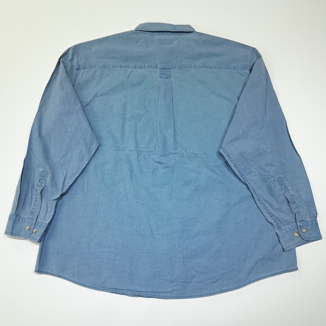 CL392 2XL 엘엘빈 90s 코튼 워싱 샵브레이 블루 셔츠 남방 상품이미지5