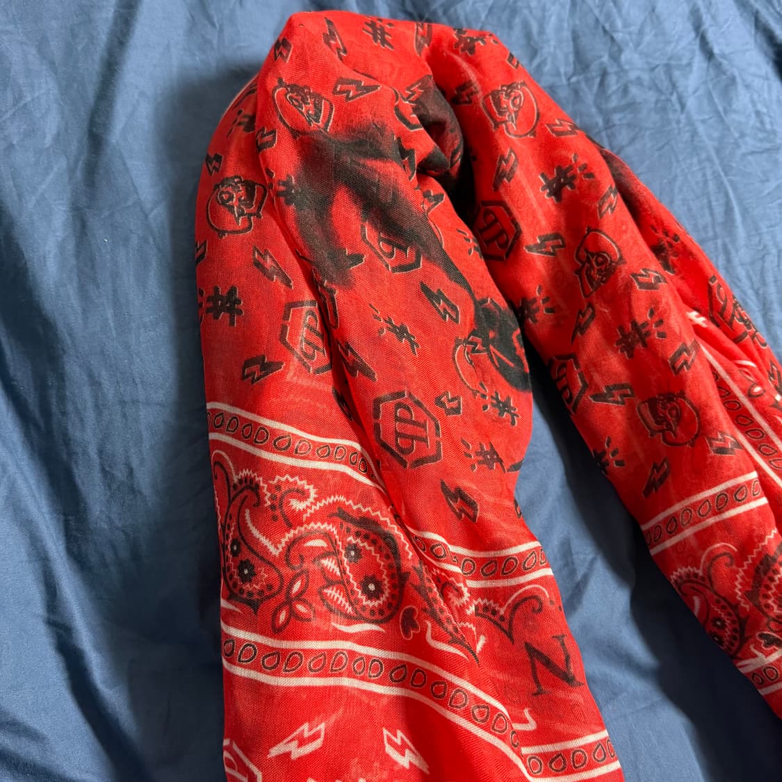 (OS) 필립플레인 모달 실크 달러 머플러 레드  상품이미지4