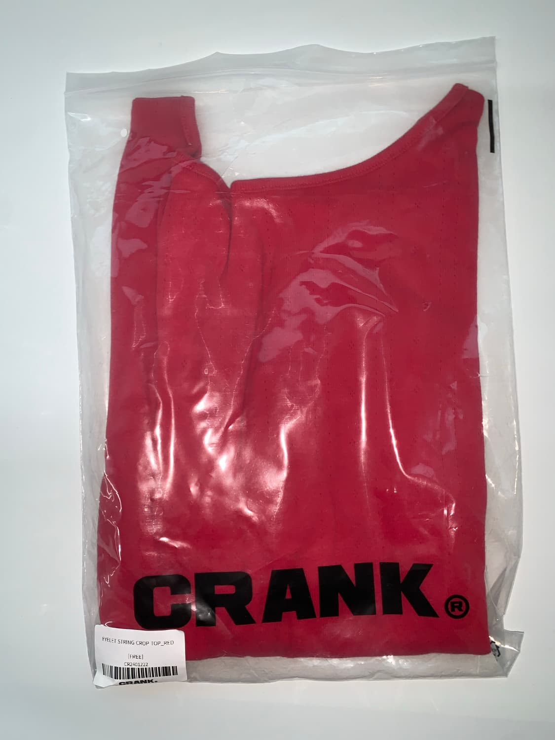 EYELET STRING CROP TOP red 상품이미지7