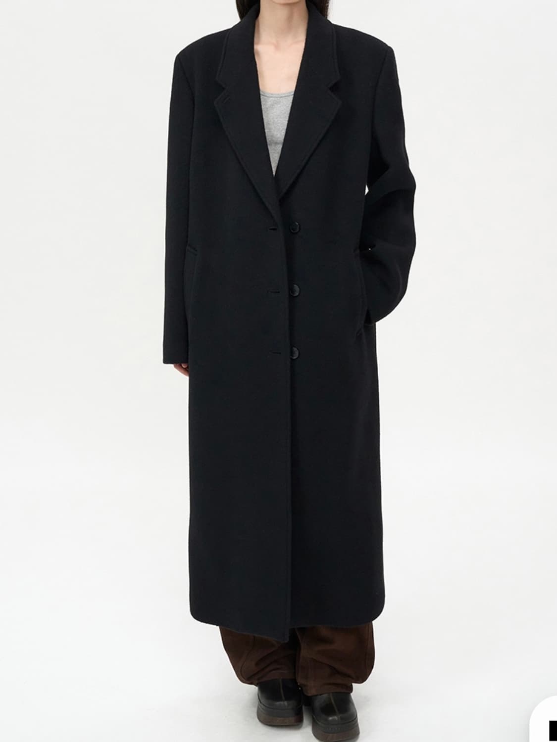 인사일런스우먼 클래식 맥시 코트 블랙 xs (새상품) 상품이미지1