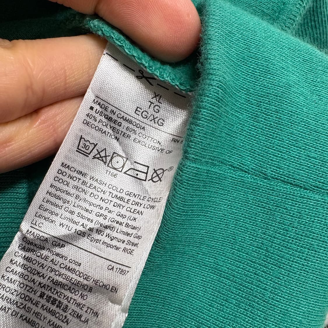 GAP 갭 민트 y2k 대장템 빅로고 후드티 XL JPN 상품이미지4