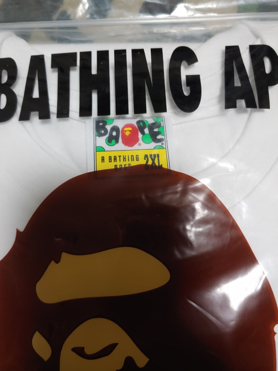 [2XL] 베이프 25SS 시부야 매장 한정 비지워크 모아이사루 반팔티 상품이미지4