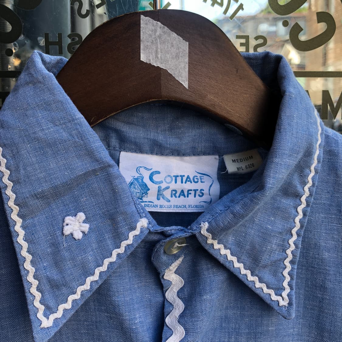 80s Vintage chambray shirt-M 상품이미지4